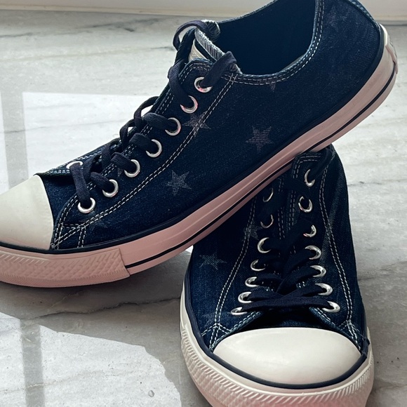CHUCK TAYLOR CONVERSE DENIM FLAG SNEAKERS STARS STRIPES 4th JULY Mens 9.5 /W11.5 - Picture 12 of 16